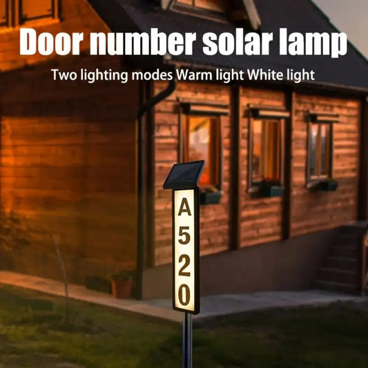 Solar Light Powered House Number's  Pole Mount