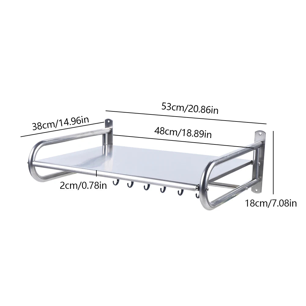 Microwave Oven Rack Stainless Steel Wall-Mounted Shelf