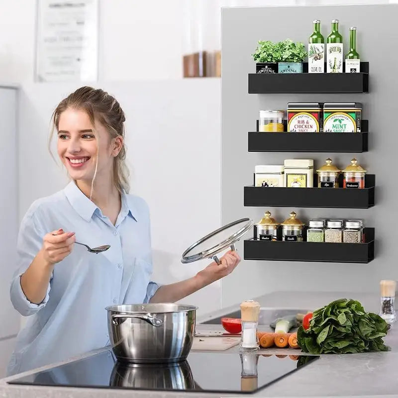 Magnetic Spice Rack for Refrigerator, Kitchen Organizer