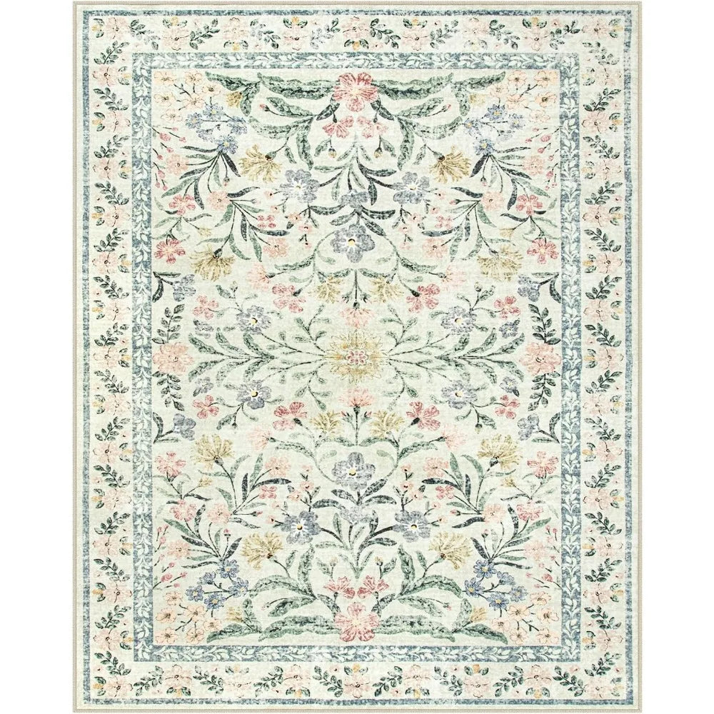 Boho Rugs  Large 8 x 10 Area Rugs Floral Throw Carpet