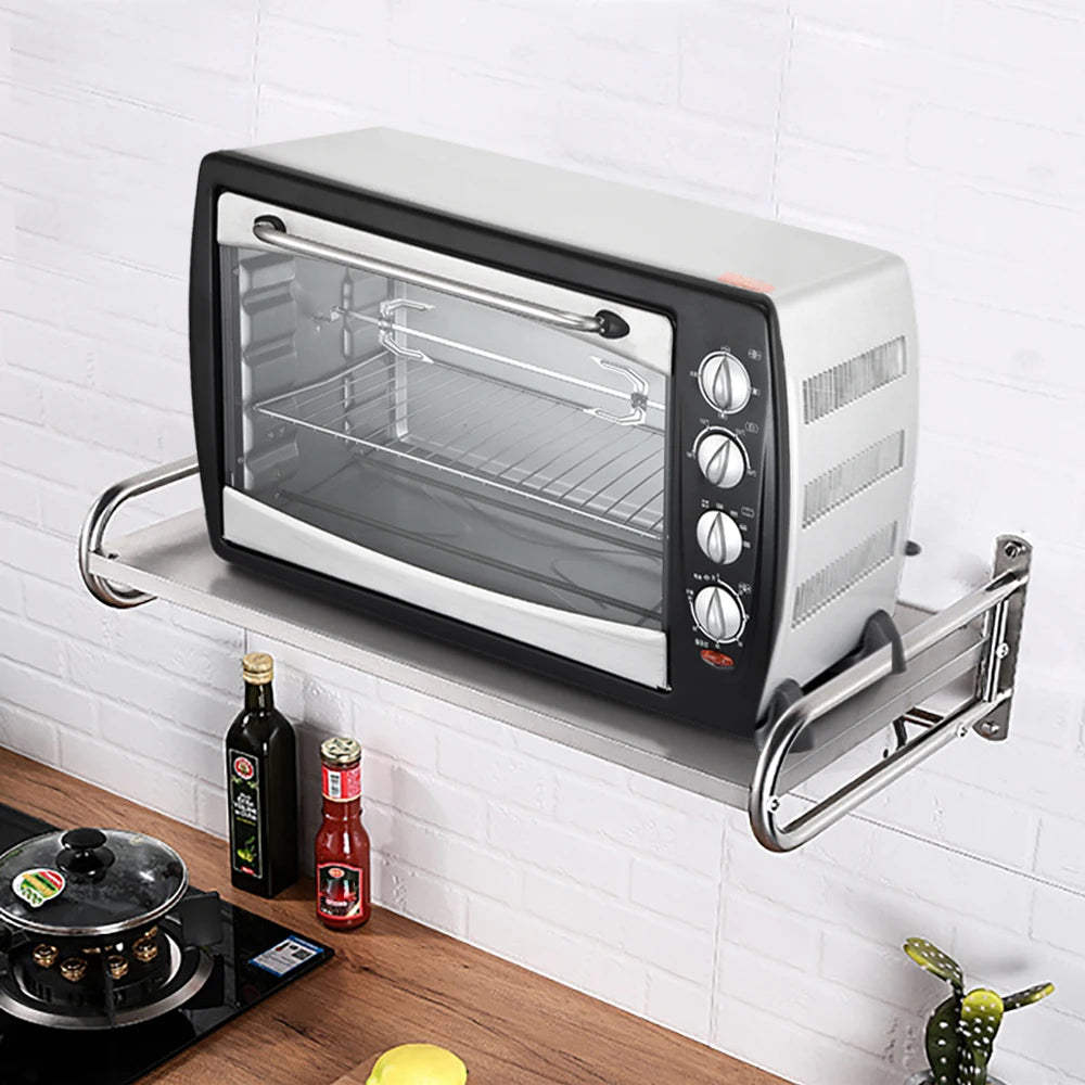 Microwave Oven Rack Stainless Steel Wall-Mounted Shelf