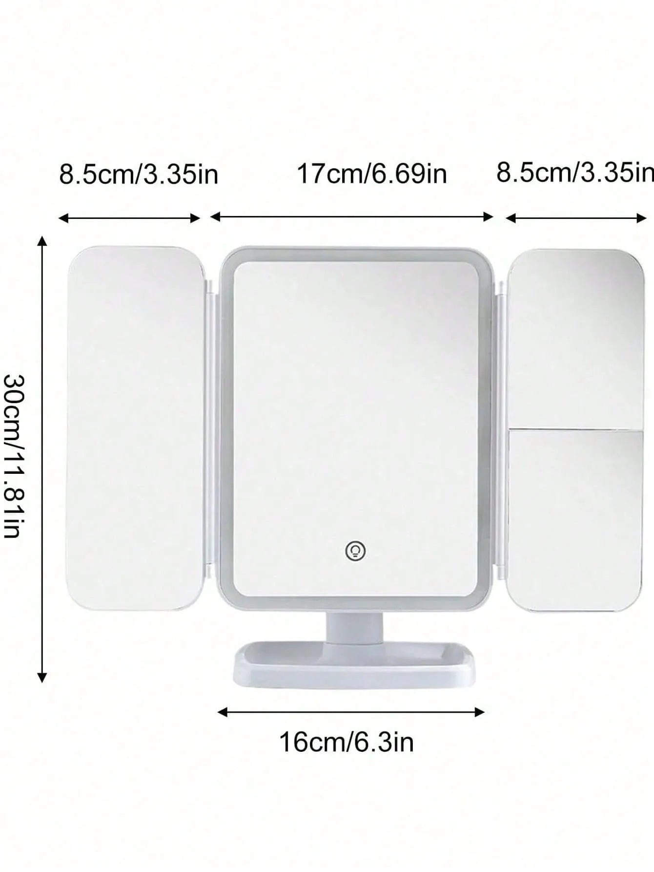 Trifold Makeup Mirror LED Lights