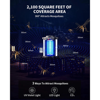 Bug Zapper Outdoor Mosquito Zapper with Dual LED Light