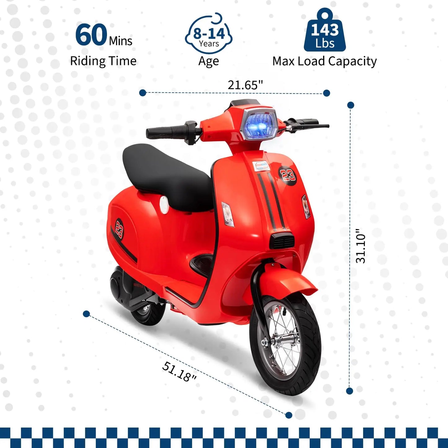 24V 350W Kids Electric Motorcycle, Dual Driving Modes