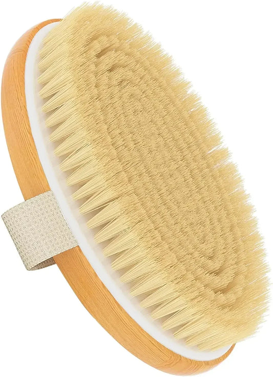 Natural Bristle Dry Body Brush — Smoother Skin in 5 Minutes a Day
