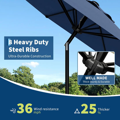 Patio Umbrella With Crank Lift & Tilt Waterproof