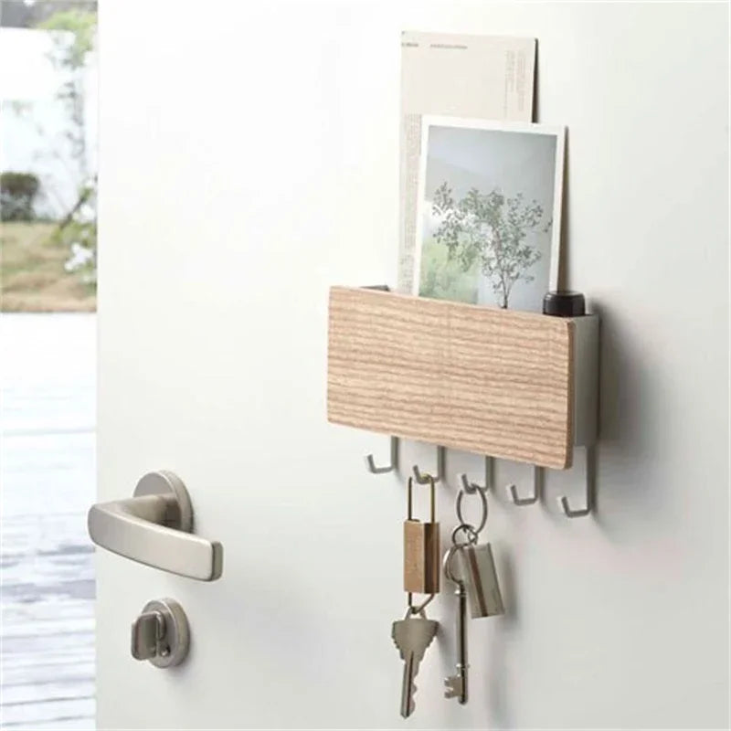 Wall Hanging Bamboo Key Hanger Holder, Organizer Rectangle
