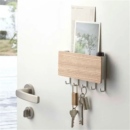 Wall Hanging Bamboo Key Hanger Holder, Organizer Rectangle
