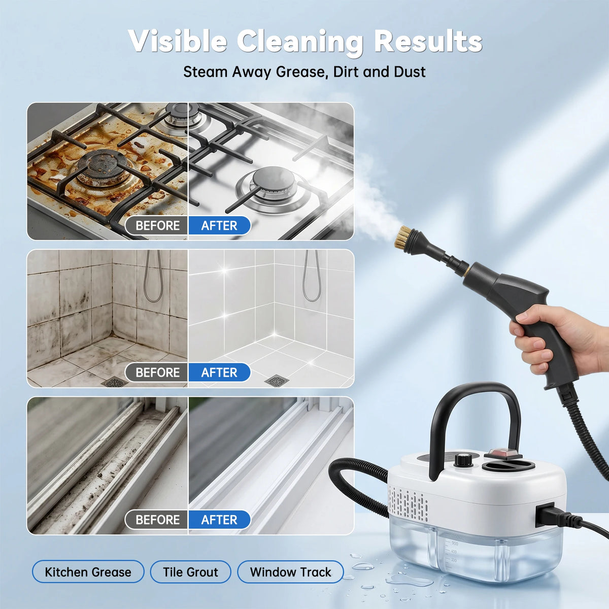 Portable Steam Cleaner — Blasts Grease & Grime in Seconds