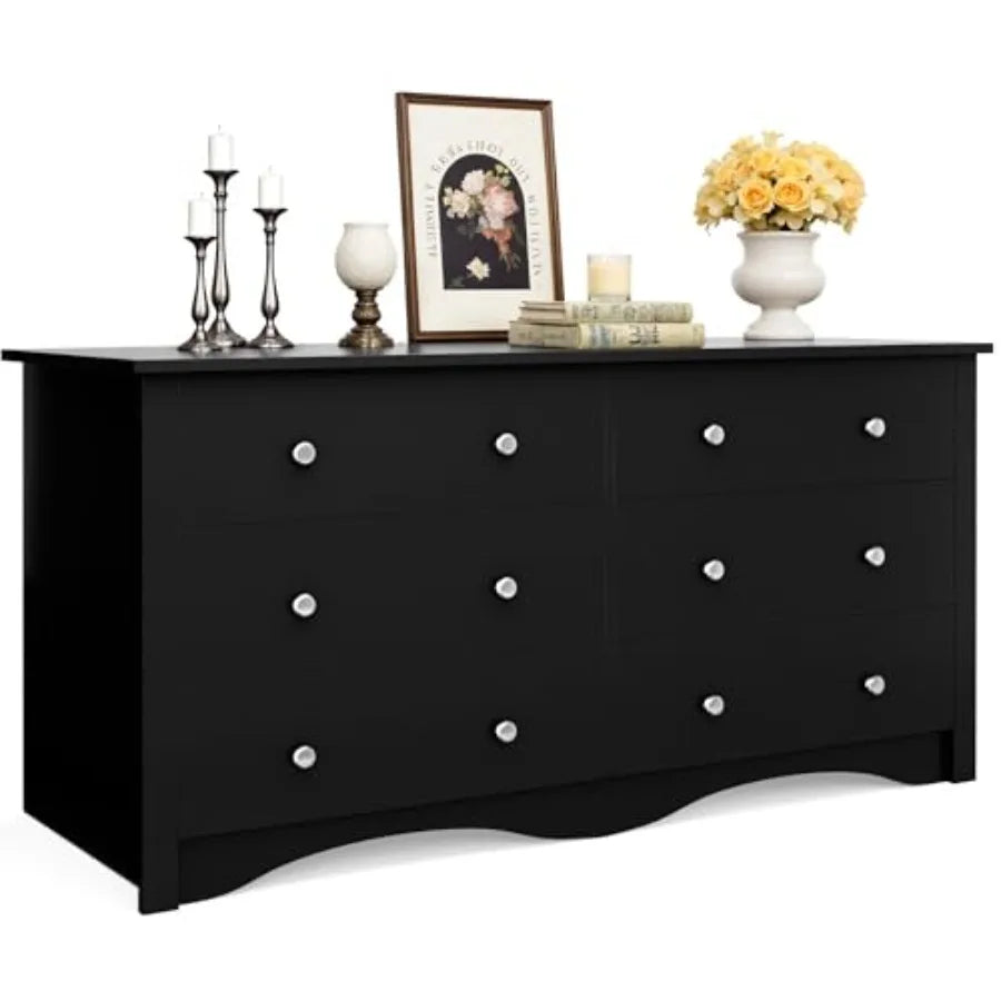 Dresser 6 Wood Dresser Drawers Wide Chest