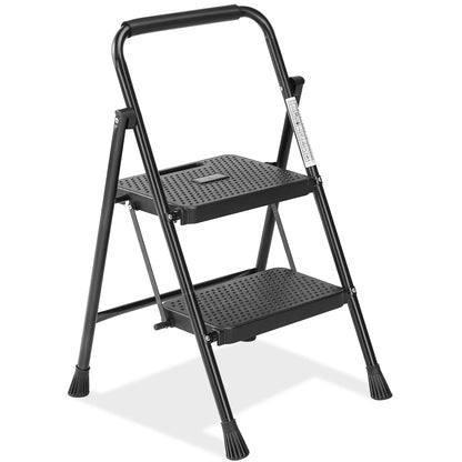 Folding 2 Step Ladder Stool with Anti-Slip Pedal