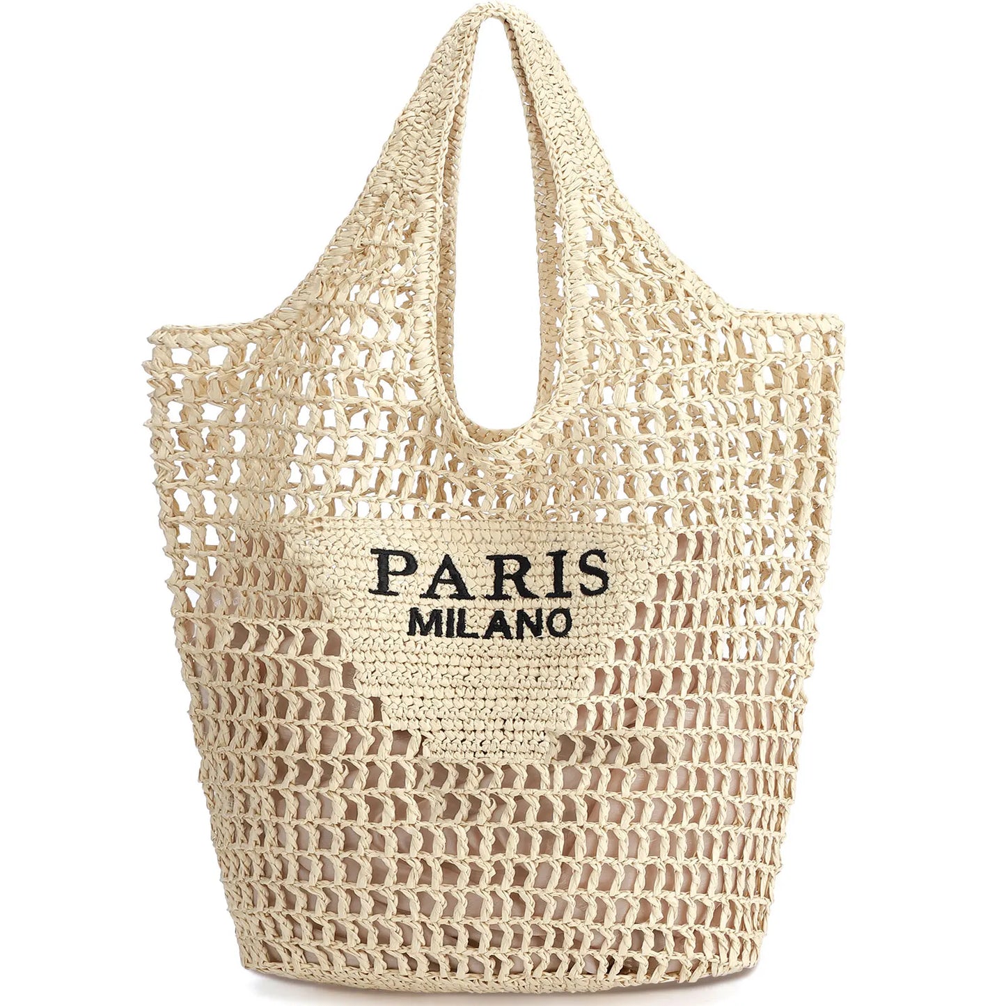 Straw Beach Bags for Women - Handmade Woven Tote Bag