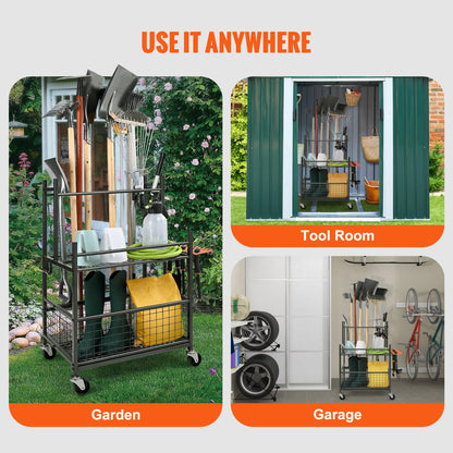16 Slots Garden Tool Organizer Yard Tool Tower Rack