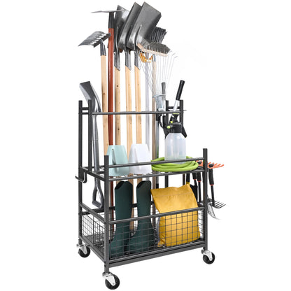 16 Slots Garden Tool Organizer Yard Tool Tower Rack