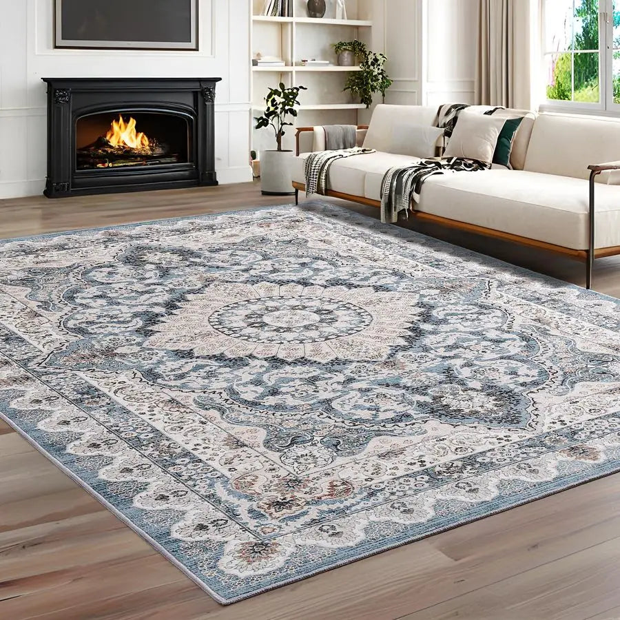 6x9 Area Rugs Washable Vintage Rug, Non-Slip