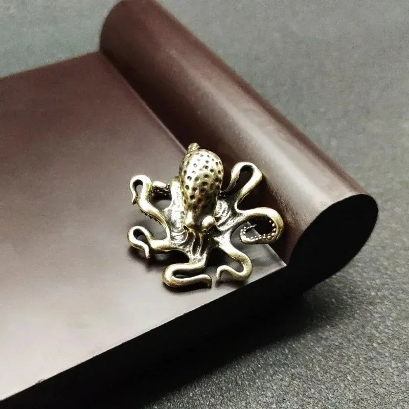 Brass Octopus Antique Copper Animal Figurines Miniatures