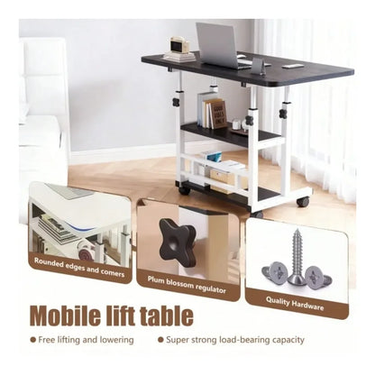 Computer Desk Adjustable Height With Wheels Heavy Duty