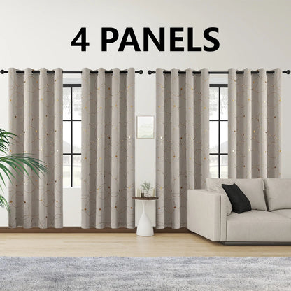 4PCS Blackout Curtains Grommet Thermal Insulated