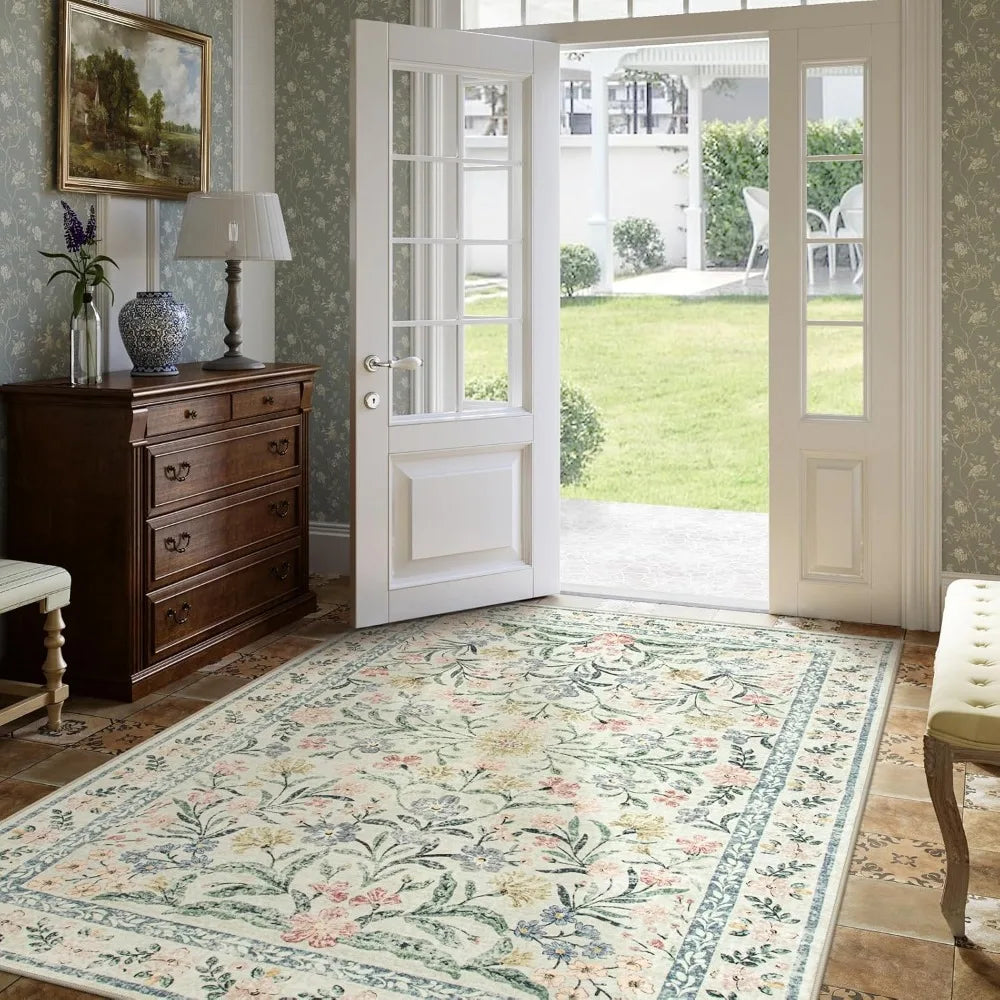 Boho Rugs  Large 8 x 10 Area Rugs Floral Throw Carpet