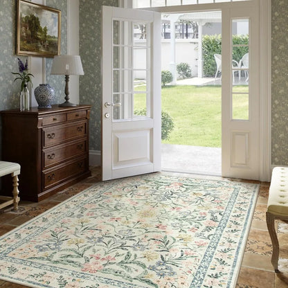 Boho Rugs  Large 8 x 10 Area Rugs Floral Throw Carpet