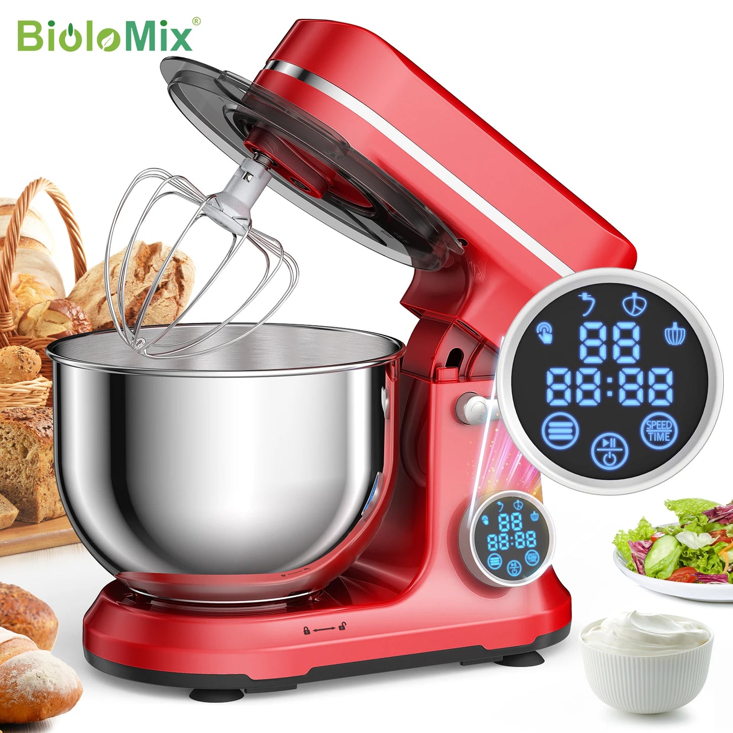 Food Stand Mixer, 1200W 11-Speeds, Digital Screen