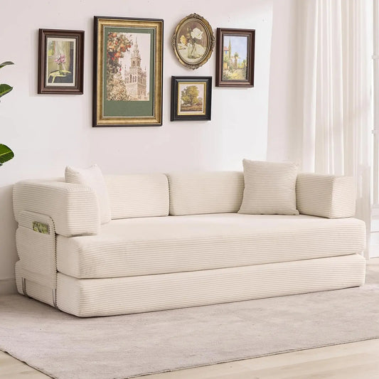 5-in-1 Convertible Sofa Bed,  No Assembly, Multi-Functional Futon