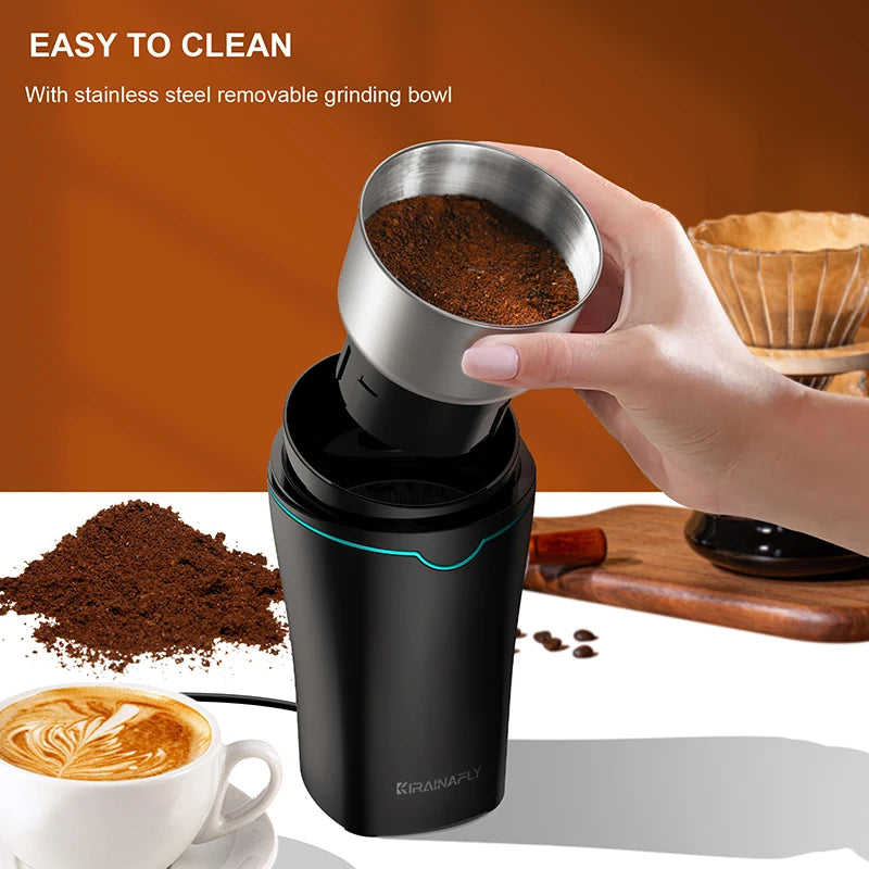 Professional Coffee Grinder with Removable Stainless Steel Cup