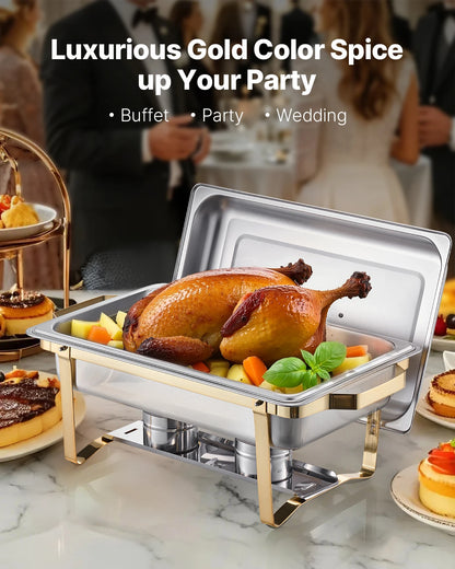 8 Qt 4 Pack Chafing Dish Buffet Set Stainless Steel