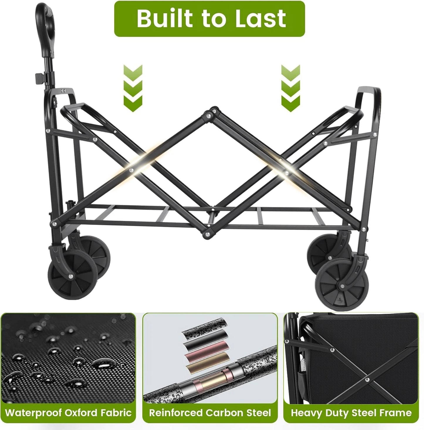 Heavy Duty Wagon Carts Foldable, Portable Wagons