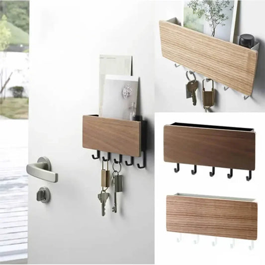 Wall Hanging Bamboo Key Hanger Holder, Organizer Rectangle