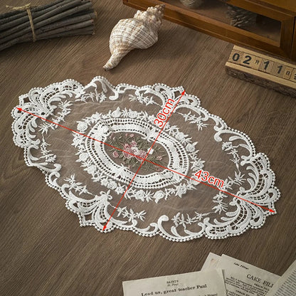 French Style Retro Oval Lace Placemats
