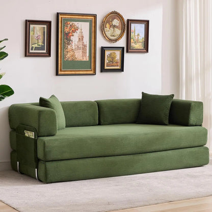 5-in-1 Convertible Sofa Bed,  No Assembly, Multi-Functional Futon