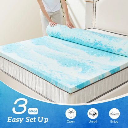 Full Size Memory Foam Breathable Cooling Mattress Topper