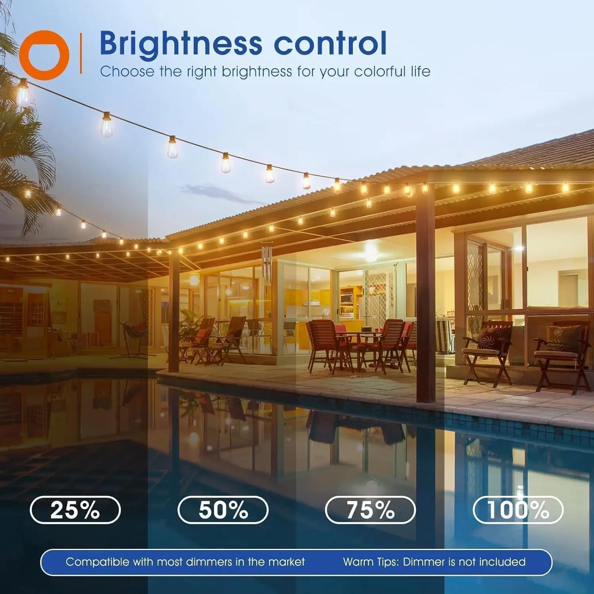 150FT LED Outdoor String Lights Waterproof Patio Lights