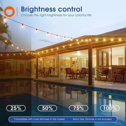 150FT LED Outdoor String Lights Waterproof Patio Lights