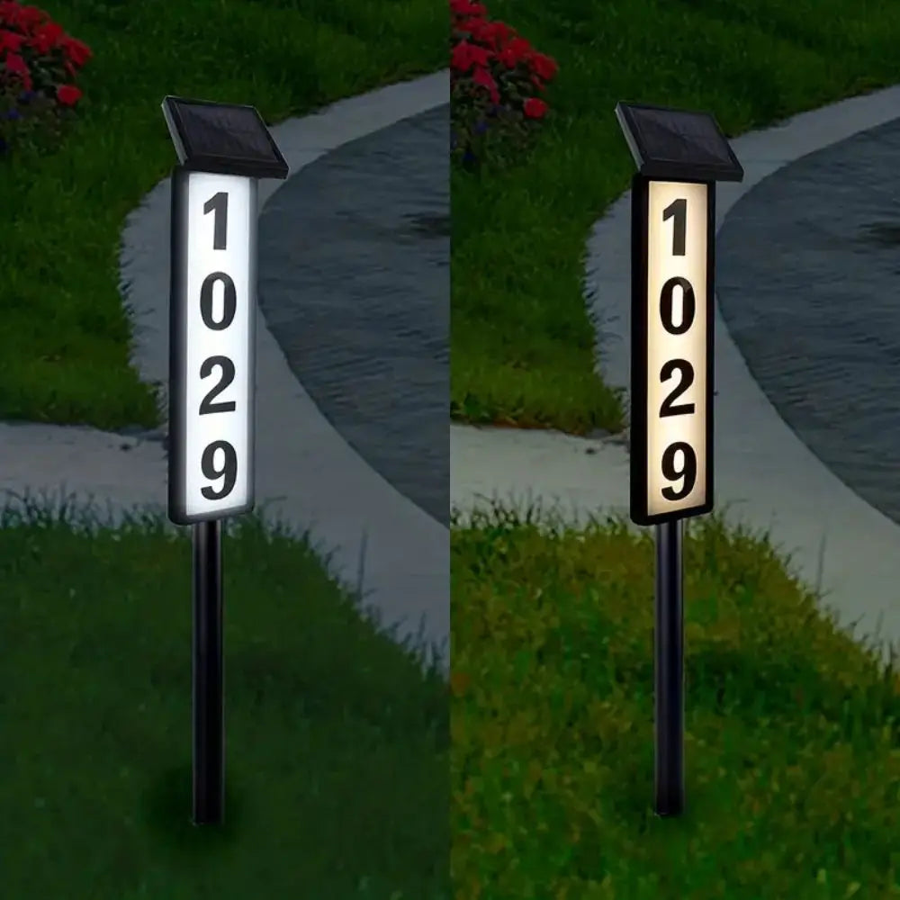 Solar Light Powered House Number's  Pole Mount
