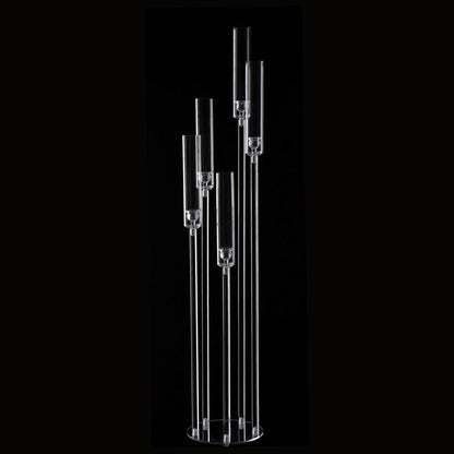 Acrylic 5-Arm Candelabra LED Taper Candle Holders