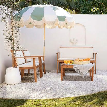 Patio Furniture 4 Piece Acacia Wood Outdoor