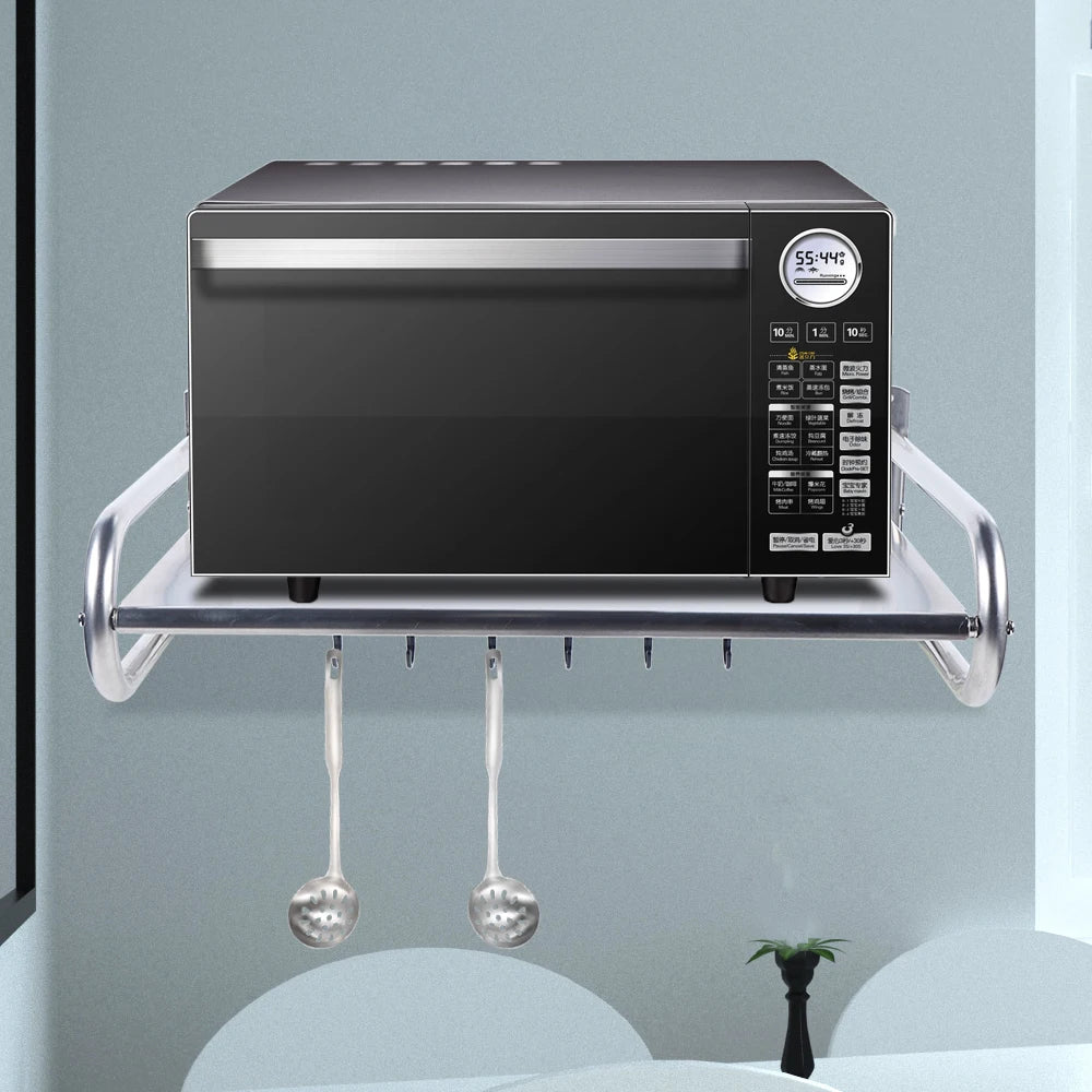 Microwave Oven Rack Stainless Steel Wall-Mounted Shelf