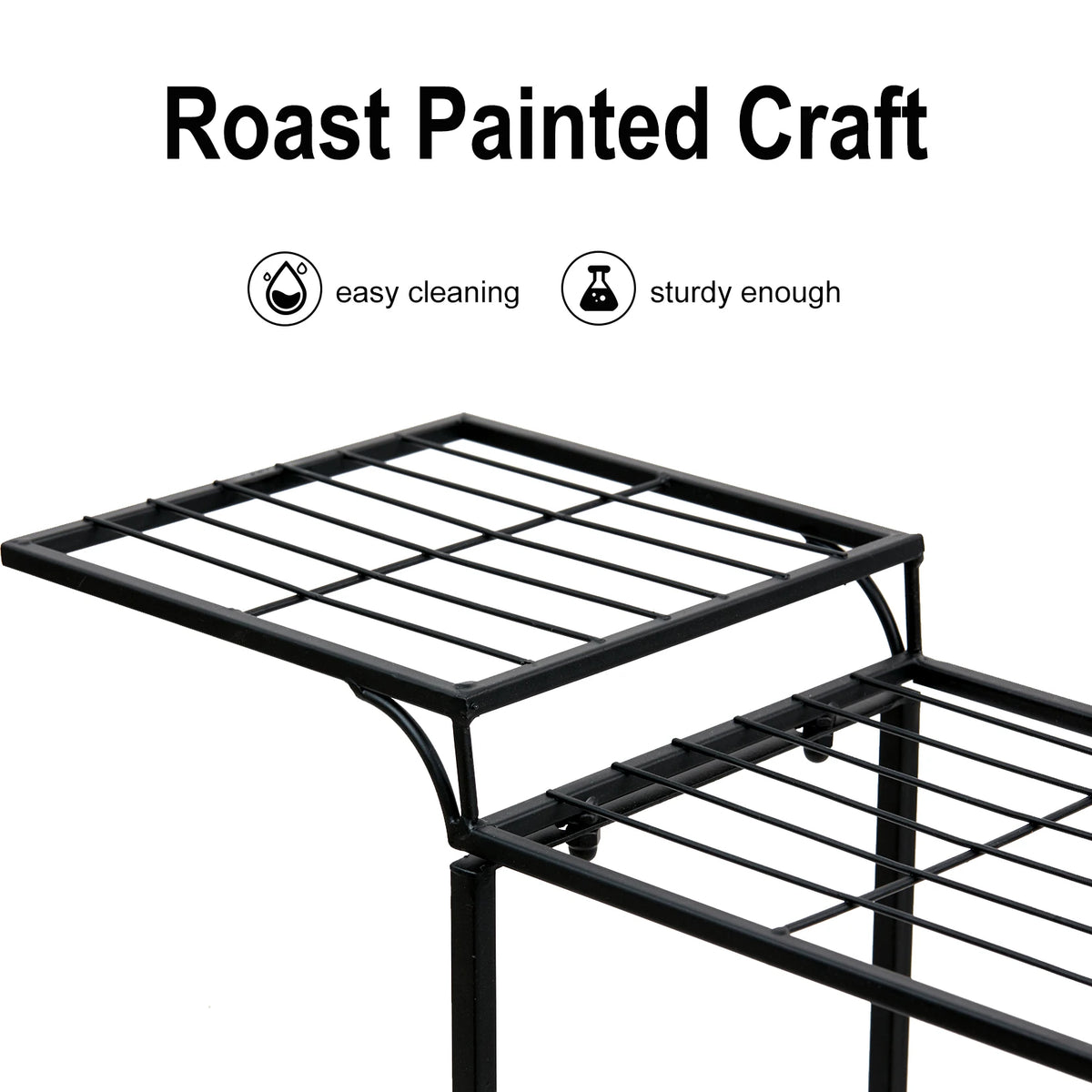Garden Cart Stand Flower Pot Holder Display Rack
