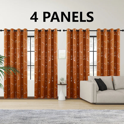4PCS Blackout Curtains Grommet Thermal Insulated