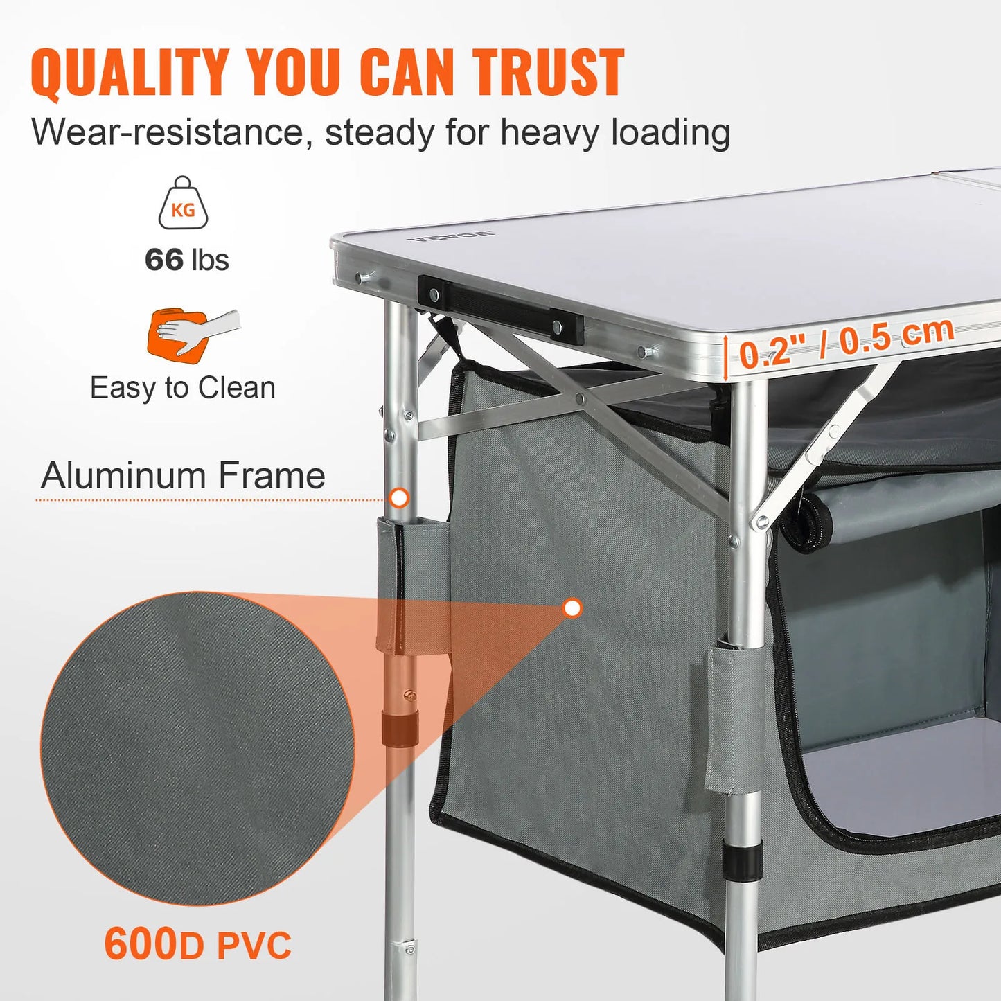 Camping Kitchen Table Quick set-up Folding Camping Table