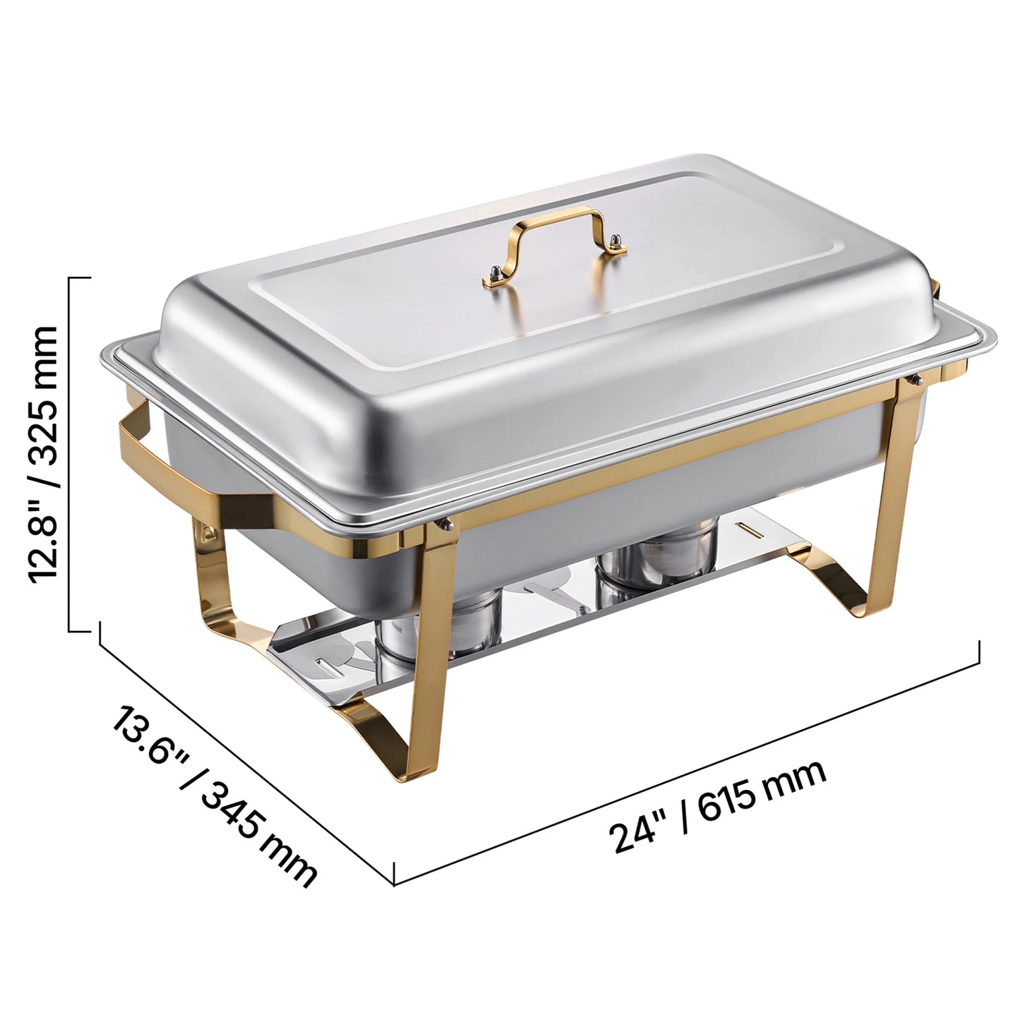 8 Qt 4 Pack Chafing Dish Buffet Set Stainless Steel