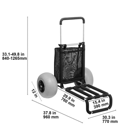Beach Dolly Big Wheels for Sand 165LBS Capacity