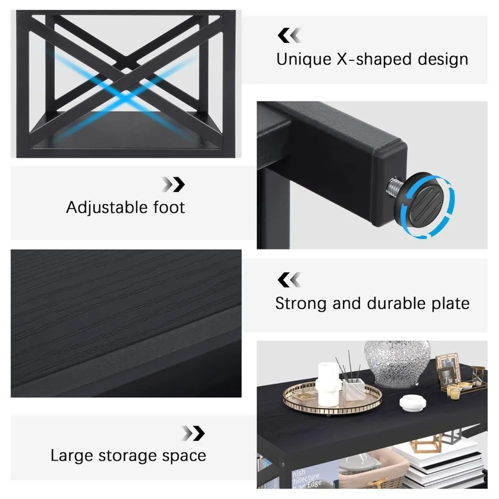 Living Room Coffee Table Set of 3, X-Design