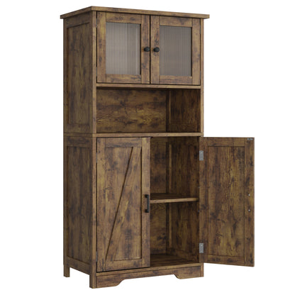 Free Standing Kitchen Pantry Cupboard with 4 Doors