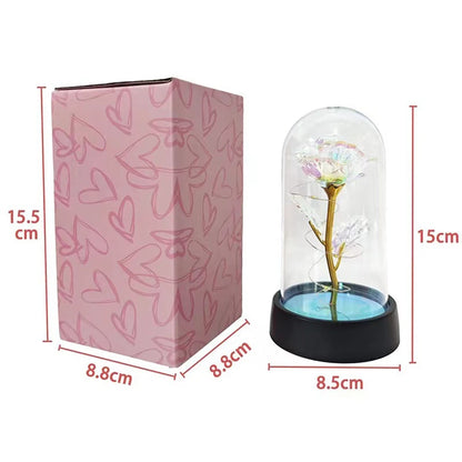 Artificial Glass Flower with Eternal Rose LED