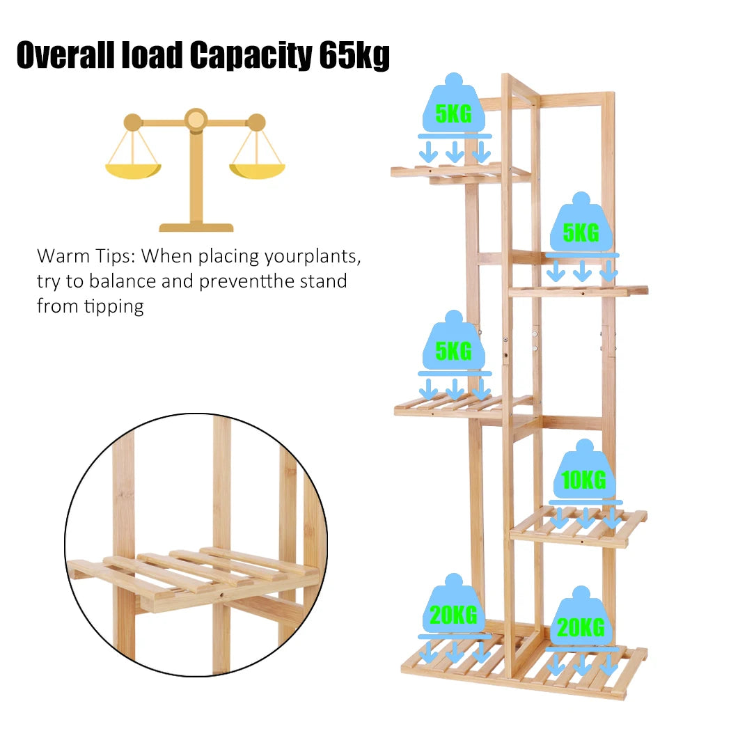 Tall Bamboo Plant Stand Flower Display Rack