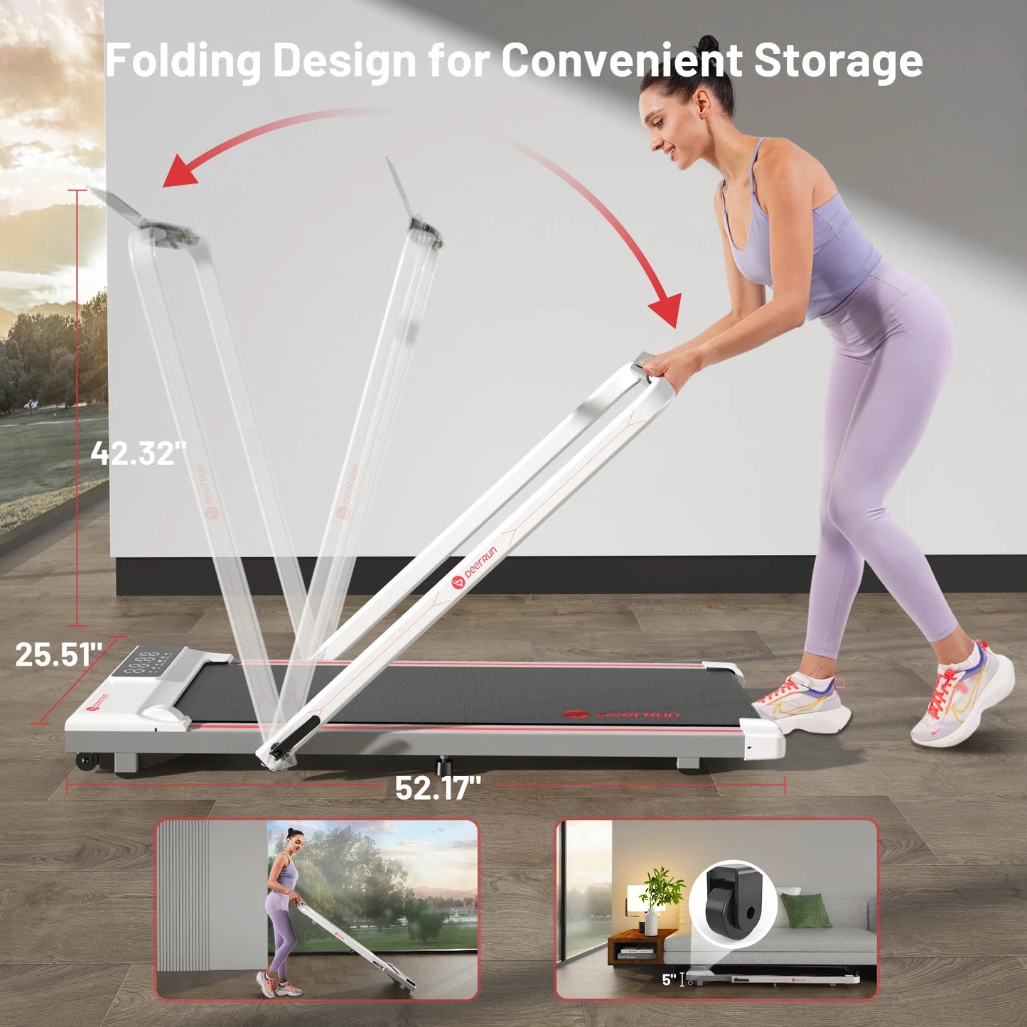 Home  Folding Walking pad Treadmill MAX 300lbs