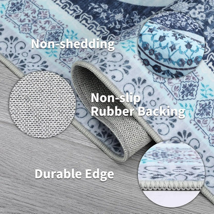 Vintage Area Rug Non-Slip Non-Shedding Ultra-Thin